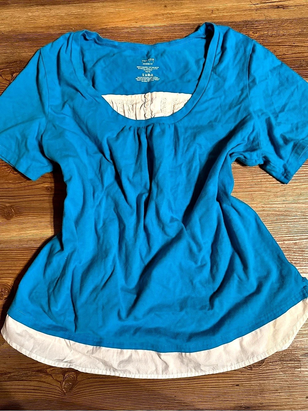 Venezia Modern Fit Blue & White Striped Tunic Size 14/16W